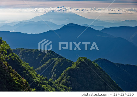 Southern Alps, Akaishidake East Ridge and Mt. Fuji Southern Alps, Akaishidake East Ridge and Mt. Fuji 124124130