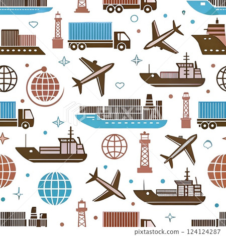 Seamless transport icons  124124287