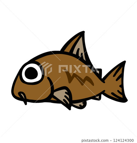 Simple illustration of tropical fish Corydoras 124124300