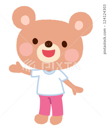 Cute bear character girl sportswear staff 124124303