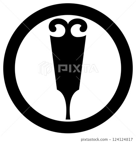 This is the family crest. It is a circle with a hairpin. This is the family crest. It is a circle with a hairpin. 124124817