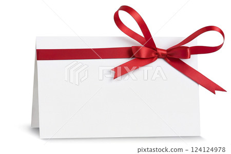 ribbon bow greeting card mockup on transparent background ribbon bow greeting card mockup on transparent background 124124978