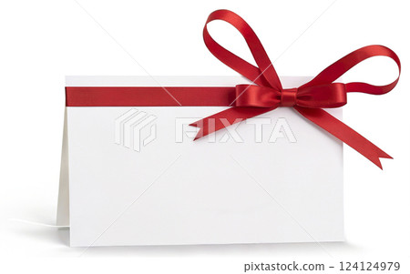 ribbon bow greeting card mockup on transparent background ribbon bow greeting card mockup on transparent background 124124979