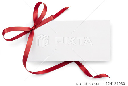 ribbon bow greeting card mockup on transparent background ribbon bow greeting card mockup on transparent background 124124980