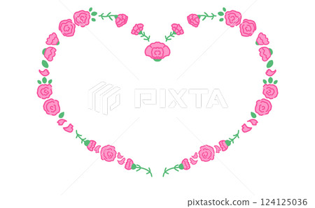 Carnation heart shaped frame Mother's Day heart frame 124125036