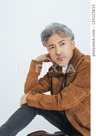 Fashion portrait of a stylish senior middle-aged man 124125615