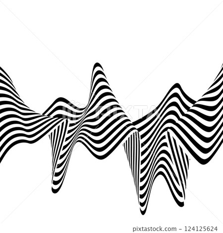 Abstract black and white waves. Wave pattern. Eps 10 Abstract black and white waves. Wave pattern. Eps 10 124125624