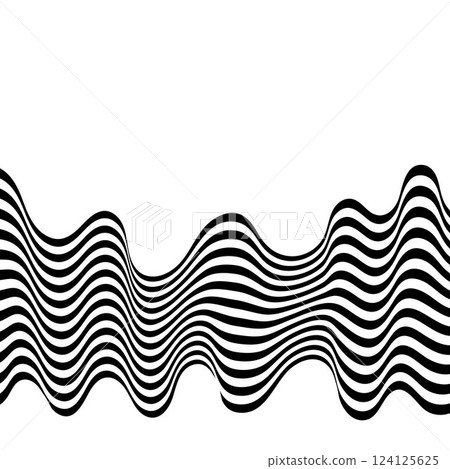 Abstract stripes black and white wave line background optical art. Vector illustration. Eps 10 124125625