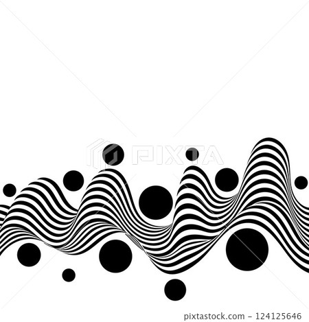 Abstract black and white wave with black circles. Eps 10 Abstract black and white wave with black circles. Eps 10 124125646