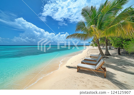 夏日美麗的海景 124125907