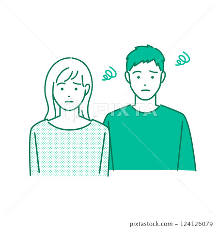 Avatar illustration of a couple in trouble Avatar illustration of a couple in trouble 124126079