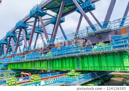 Osaka City: Reconstruction of Yodogawa Bridge on the Hanshin Namba Line 124126385