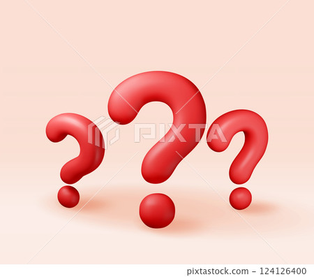 3D red question mark isolated 3D red question mark isolated 124126400