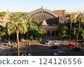 Old railway station facility in Seville, Spain 124126556