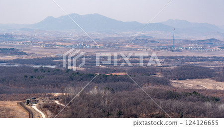 DMZ Korean Demilitarized Zone that separates North and South Korea in Paju, South Korea DMZ Korean Demilitarized Zone that separates North and South Korea in Paju, South Korea 124126655