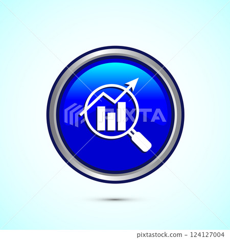 Data analytics icon design illustration. Market research, analytic icon, Button design 124127004