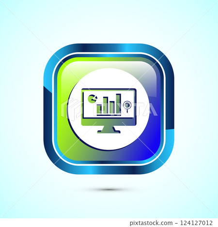 Data analytics icon design illustration. Market research, analytic icon, Button design Data analytics icon design illustration. Market research, analytic icon, Button design 124127012