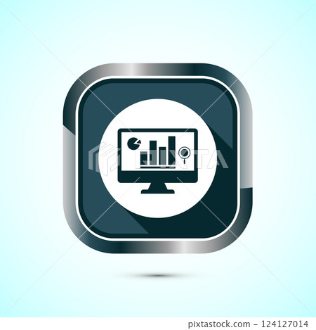 Data analytics icon design illustration. Market research, analytic icon, Button design Data analytics icon design illustration. Market research, analytic icon, Button design 124127014