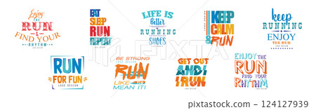 Run Logo and Label Design Templates Vector Set Run Logo and Label Design Templates Vector Set 124127939