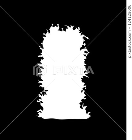 Vector droving frame. Door from leaves 124128006