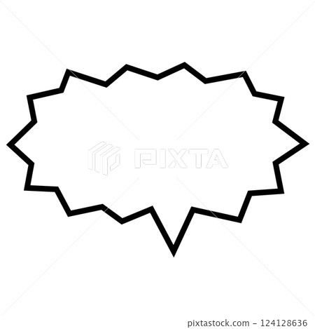 A simple zigzag horizontal speech bubble 124128636