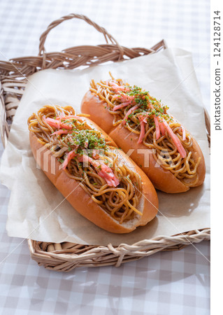 Fried soba bread, side dish bread 124128714