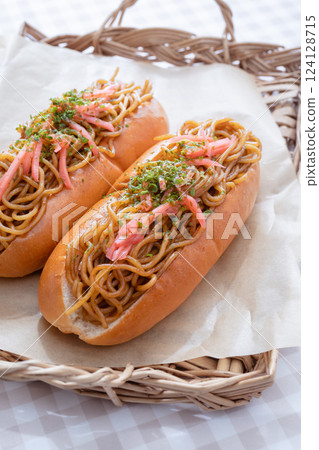 Fried soba bread, side dish bread 124128715