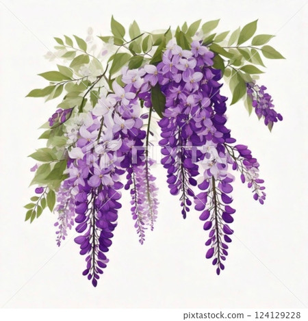 Wisteria flower vector illustration 7 124129228