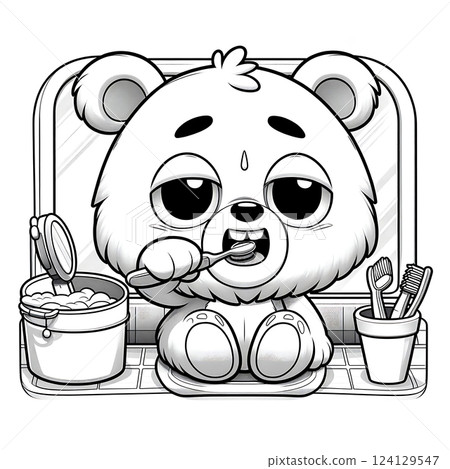 Cartoon bear coloring pages 124129547