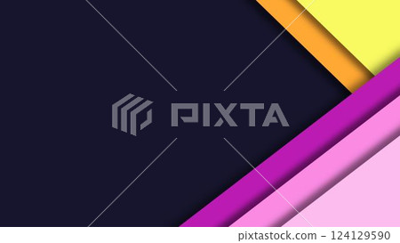 Pink and yellow simple line frame 124129590