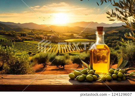 wine and grapes on the vineyard at sunset wine and grapes on the vineyard at sunset 124129607