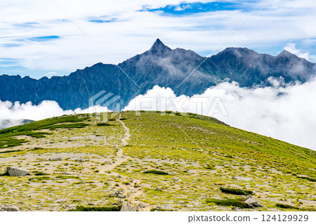從北阿爾卑斯雙六山頂看到的矢鹿岳 雙六山、三俁蓮華岳攀登 124129929