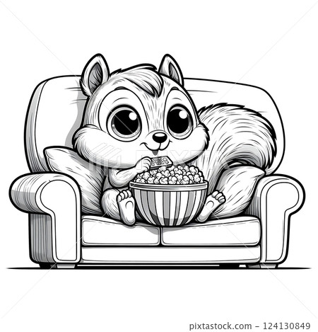 Squirrel Cartoon Coloring Pages 124130849