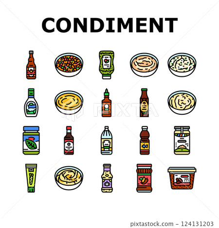 condiment ketchup mustard icons set vector condiment ketchup mustard icons set vector 124131203