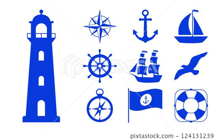 Nautical Icons Set 124131239