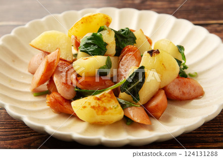 羅勒炒馬鈴薯香腸 124131288