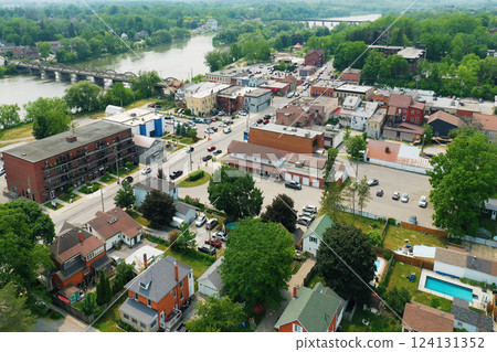 Aerial view of Caledonia, Ontario, Canada in the summer 124131352