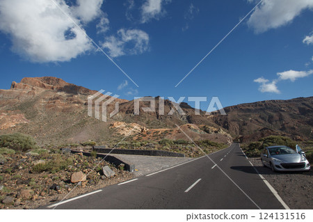 Vacations in Tenerife island, Spain. Road in mountain Vacations in Tenerife island, Spain. Road in mountain 124131516