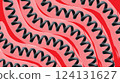 Artistic Twisted Wire Pattern on Red Waves 124131627