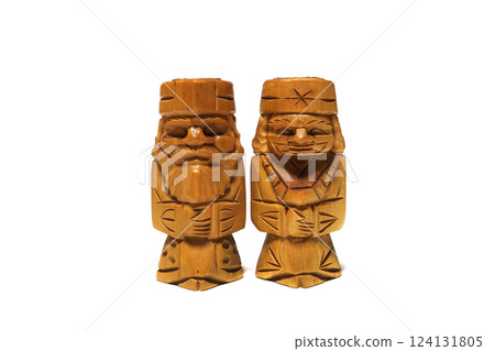 Ainu wooden dolls, souvenirs from Hokkaido 124131805