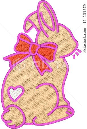 Easter bunny coquette heart patchwork design for spring celebrations rabbit art in a whimsical garden Easter bunny coquette heart patchwork design for spring celebrations rabbit art in a whimsical garden 124131879
