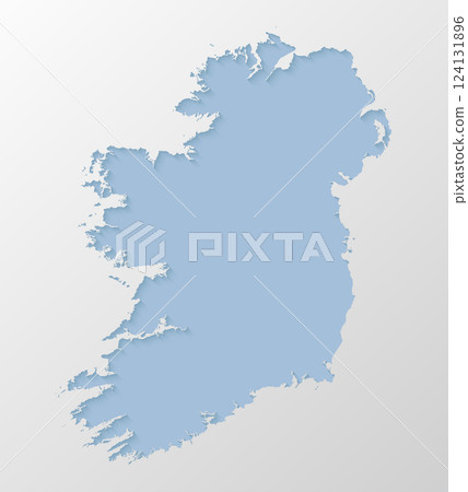 Vector map Ireland, abstract inner shadow 124131896