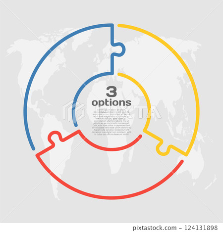 Circle diagram infographic in 3 steps or options 124131898