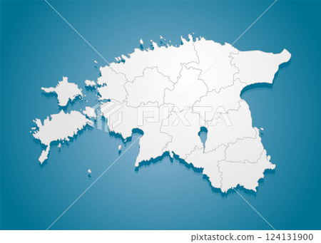 Creative map country Estonia divided on regions 124131900