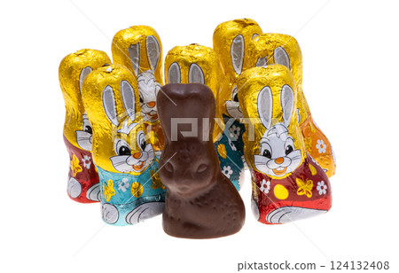 chocolate bunny isolated chocolate bunny isolated 124132408