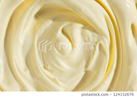 Abstract Food Background. Swirled Mayonnaise Spread 124132676