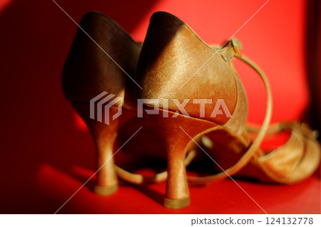 dancing shoes. Latin American dance shoes, cha-cha-cha, rumba, jive, samba, bachata dancing shoes. Latin American dance shoes, cha-cha-cha, rumba, jive, samba, bachata 124132778