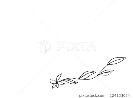 Flower floral corner frame, one line drawing vector illustration. Flower floral corner frame, one line drawing vector illustration. 124133034