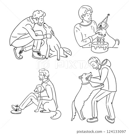 Loving moments between people and their dogs Loving moments between people and their dogs 124133097