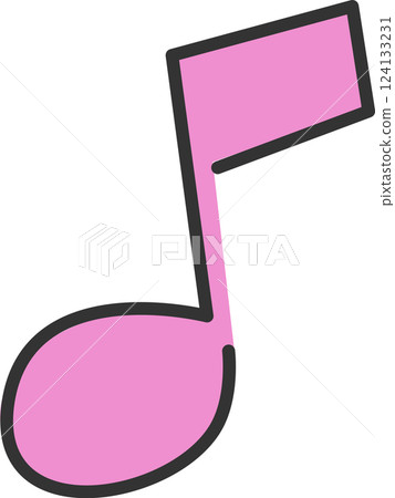 Pink cute musical note icon 124133231